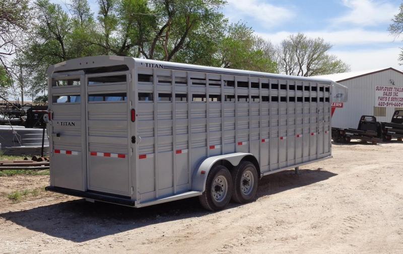 2021 Titan 6'8 x 24' Standard Livestock Trailer | Sunflower Trailer