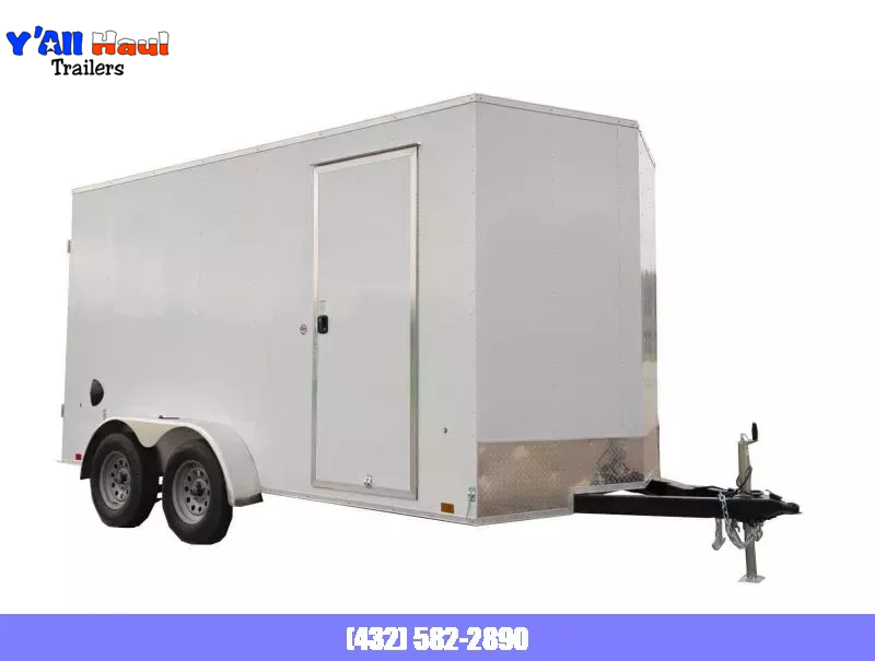 Pace American Tandem 7x14 White Tall Cargo / Enclosed Trailer Pace American Tandem 7x14 White Tall Cargo / Enclosed Trailer 1745941062