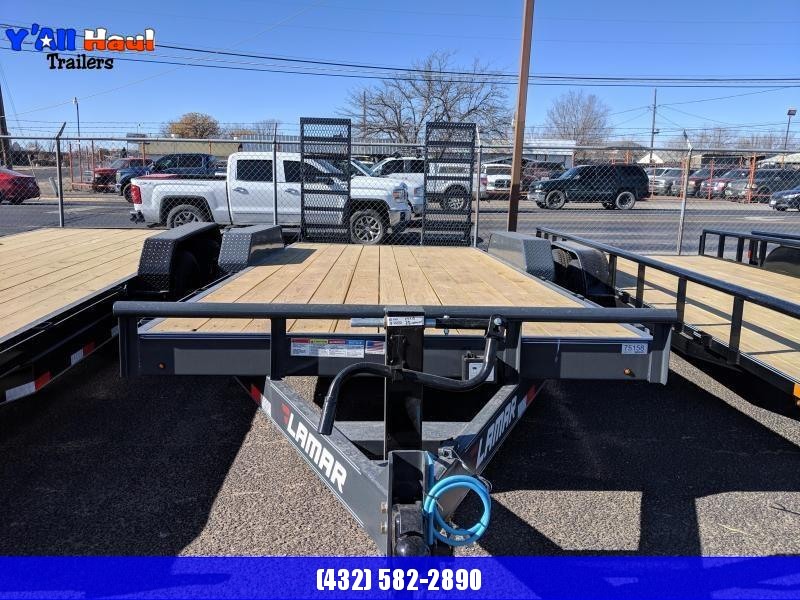Lamar 83 X 18 7K Equipment Trailer Stand up Ramps Lamar 83 X 18 7K Equipment Trailer Stand up Ramps