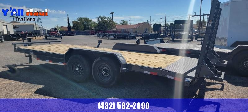Lamar Trailers 83x20 Equipment Trailer Stand up Ramps Lamar Trailers 83x20 Equipment Trailer Stand up Ramps