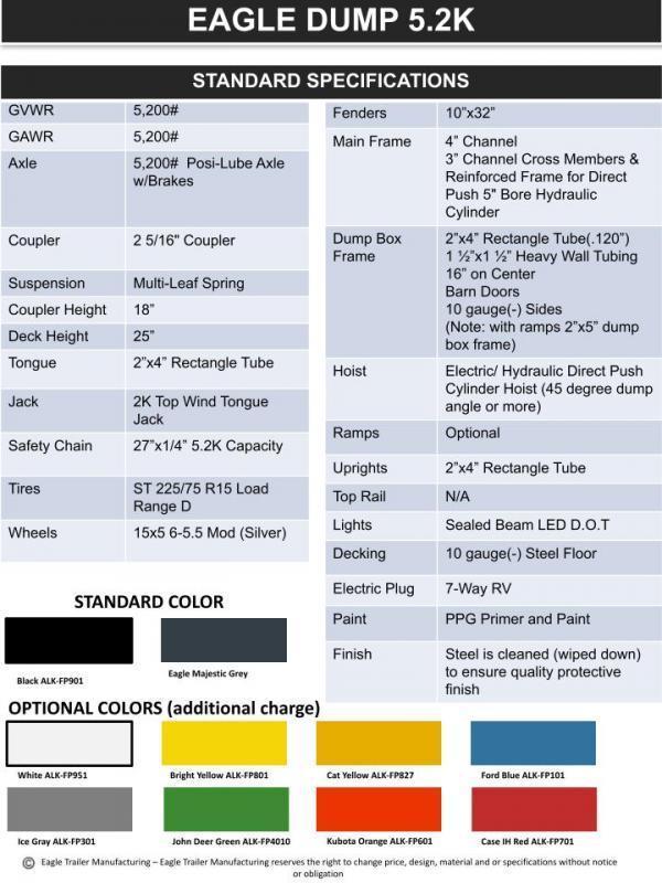 new Dump Trailers Eagle Trailer  for sale, in Tacoma, WA Thumbnail 2
