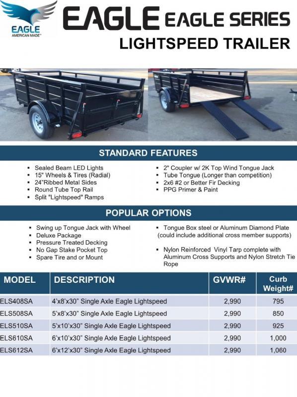 2021 Eagle Trailer 5' x 10' Ultra Lightspeed Utility Utility Trailer 2021 Eagle Trailer 5' x 10' Ultra Lightspeed Utility Utility Trailer