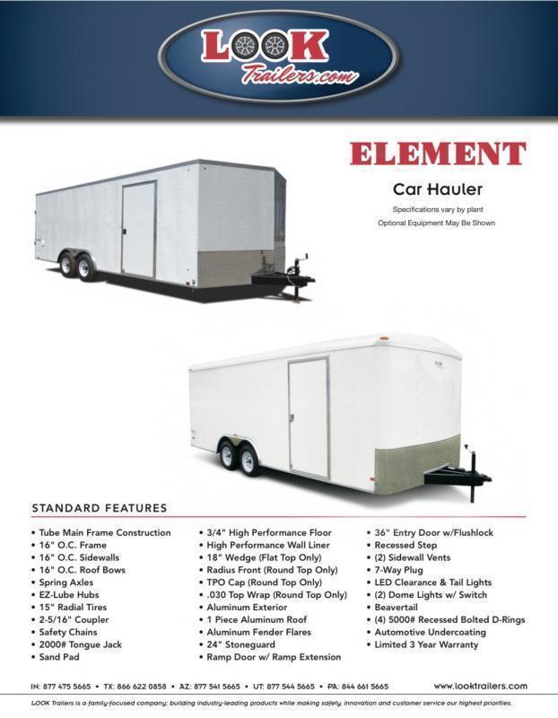 2022 Look Trailers Element Auto Car / Racing Trailer 2022 Look Trailers Element Auto Car / Racing Trailer
