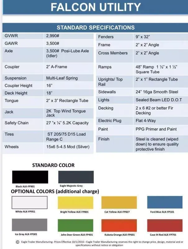 new Utility Trailers Eagle Trailer  for sale, in Tacoma, WA Thumbnail 2