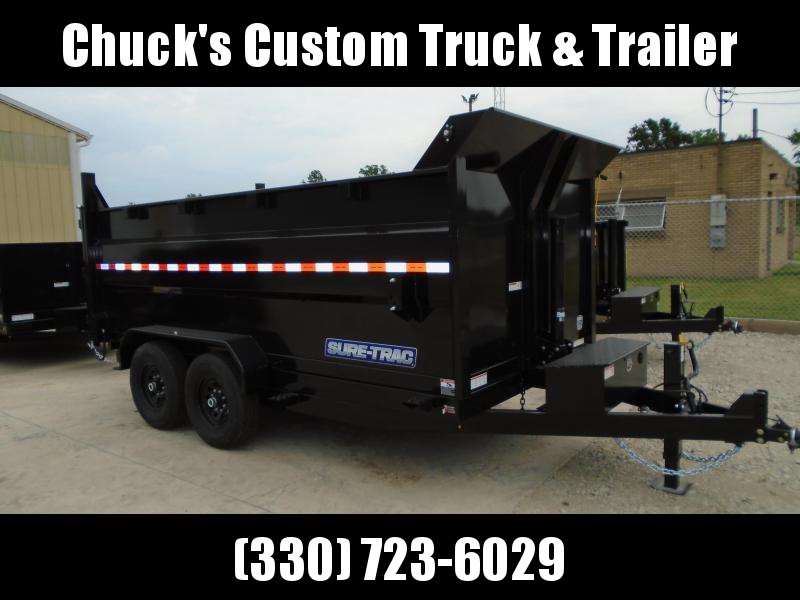 Sure-Trac 82 IN x 14 HD Low Profile Dump Trailer w Sure-Trac 82 IN x 14 HD Low Profile Dump Trailer w