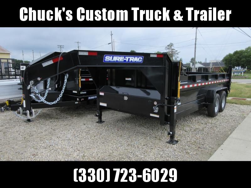2023 Sure-Trac 82 IN x 16 HD Low Profile Gooseneck Dump Trailer 14K Telescopic 2023 Sure-Trac 82 IN x 16 HD Low Profile Gooseneck Dump Trailer 14K Telescopic
