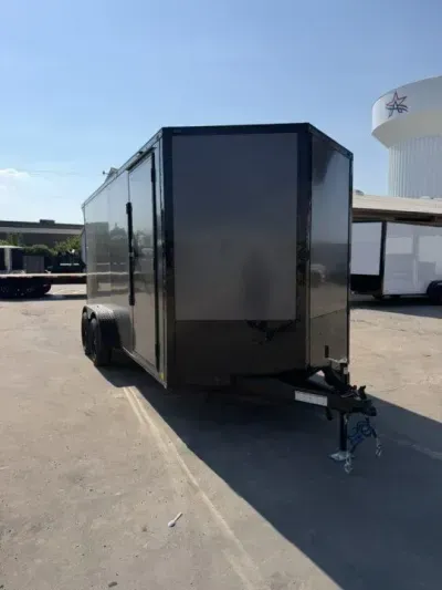 2026 Sawyer Trailers 16'X7' Grey Blackout