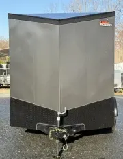 2026 United Trailers 7' x 12' Charcoal w/ Blackout Pkg Enclosed Cargo Trailer with Ramp