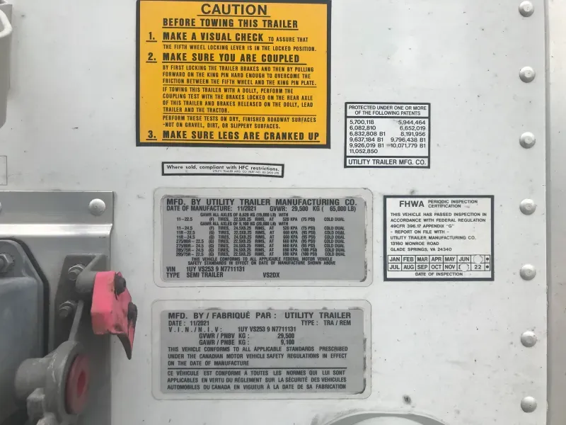 used Dry Van Semi Trailers Utility  for sale, in Dallas, TX Thumbnail 4