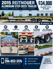 2015 REITNOUER ALUMINUM STEP DECK DROPMISR SEMI TRAILER