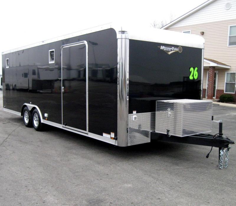26' Millennium Enclosed Race Car Trailer w/Front Generator Box LOADED 26' Millennium Enclosed Race Car Trailer w/Front Generator Box LOADED