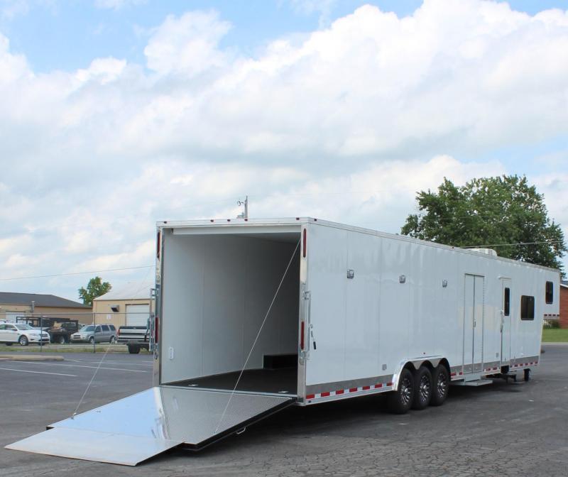 Enclosed Car Trailers with Living Quarters 48' Gooseneck Dragster Pkg