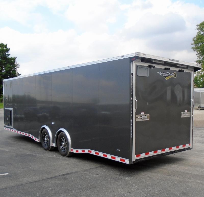 Enclosed Car Trailer 28' 6K Spread Axles Electric Jack Finished