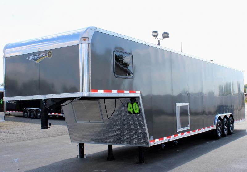 <b>IN PRODUCTION</b> SUPER NICE MINI LQ 2021 40' Millennium Silver Gooseneck Enclosed Race Car Trailer w/Partial Living Quarters <b>IN PRODUCTION</b> SUPER NICE MINI LQ 2021 40' Millennium Silver Gooseneck Enclosed Race Car Trailer w/Partial Living Quarters