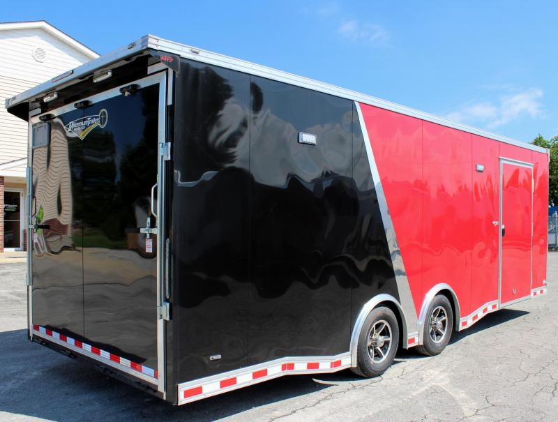 Red Black 24 Millennium Extreme Race Car Enclosed Trailer W