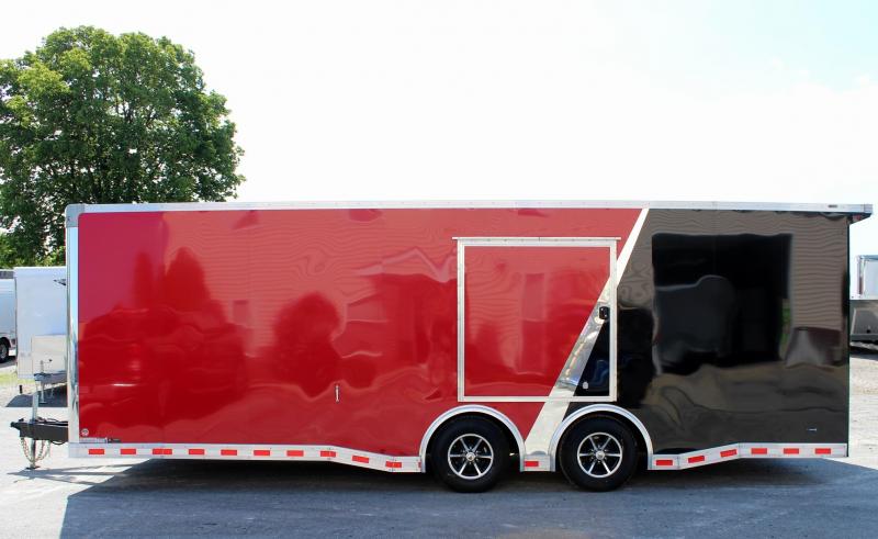 Red Black 24 Millennium Extreme Race Car Enclosed Trailer W