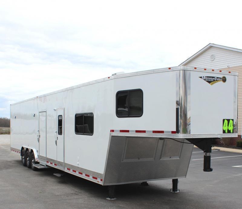 <b>READY 6/2/21 Make It Yours w/Deposit</b> 2021 44' Millennium LQ 12' Sofa +8'/Large Bath w/Large Corner Shower Tapered Nose <b>READY 6/2/21 Make It Yours w/Deposit</b> 2021 44' Millennium LQ 12' Sofa +8'/Large Bath w/Large Corner Shower Tapered Nose