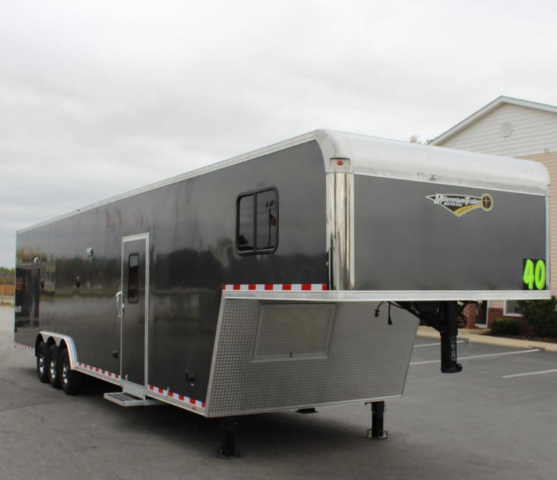 MAKING MORE! SUPER NICE MINI LQ 2021 40' Millennium Silver Gooseneck Enclosed Race Car Trailer w/Partial Living Quarters MAKING MORE! SUPER NICE MINI LQ 2021 40' Millennium Silver Gooseneck Enclosed Race Car Trailer w/Partial Living Quarters