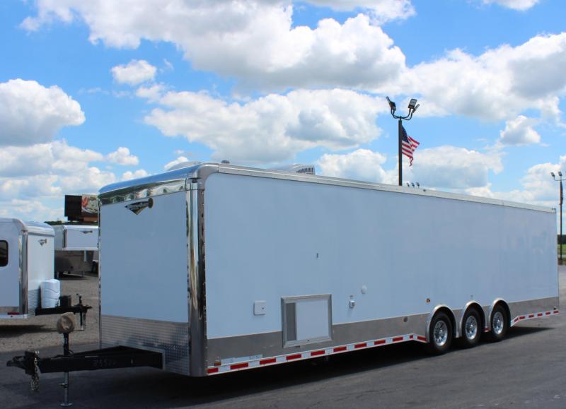 <b>Pre-Owned w/Bathroom</b> 2018 34' Auto Master Race Trailer <b>Pre-Owned w/Bathroom</b> 2018 34' Auto Master Race Trailer