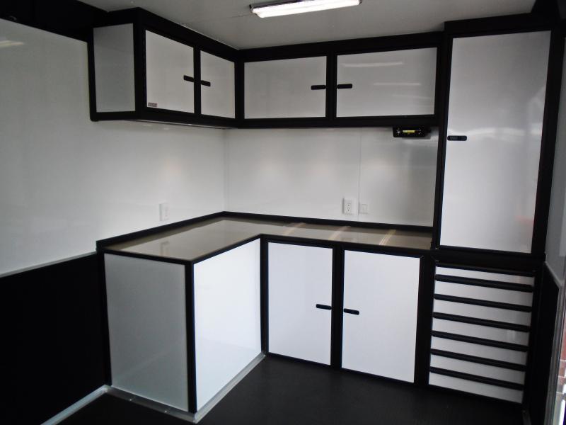 Enclosed Race Car Hauler 2023 32' 3/6k Spread Axles Rear Wing Sony