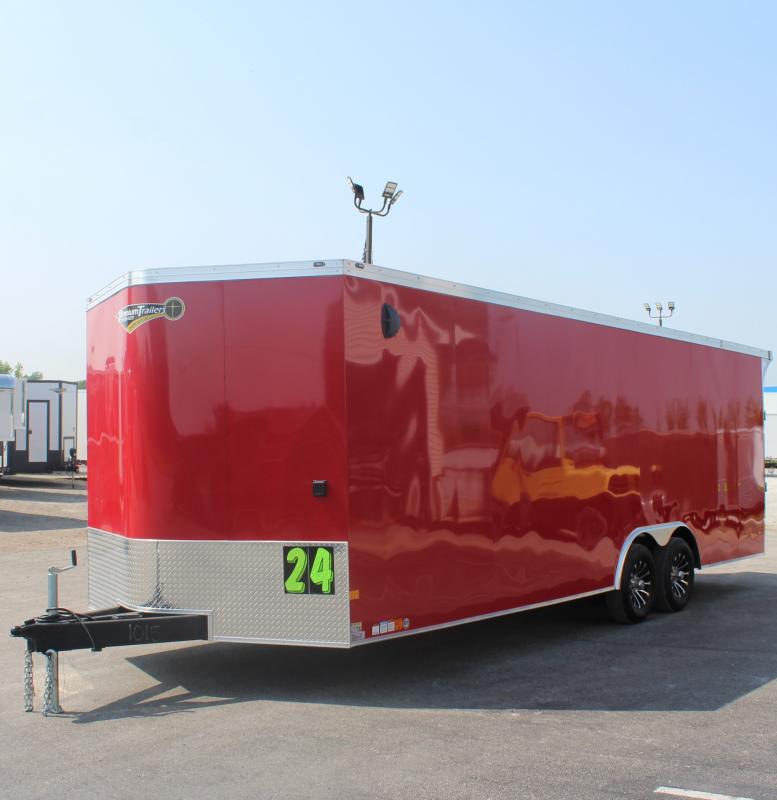 Enclosed Car Hauler 2023 24' Finished Interior & Rear Wing Millennium Trailers