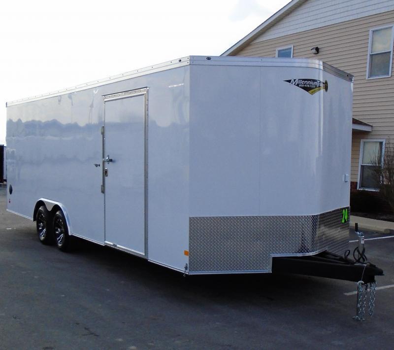 Enclosed Car Hauler 2023 24' w/Wide Ramp Door & Rear Wing
