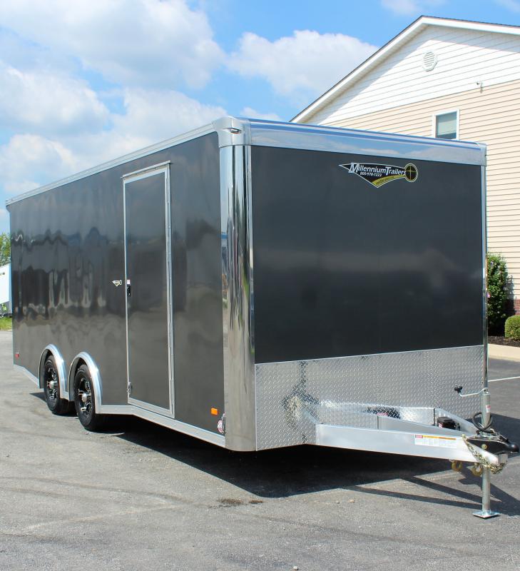 Enclosed Car Trailer Aluminum Frame 2023 20' Finished Interior Wing Spread Axles