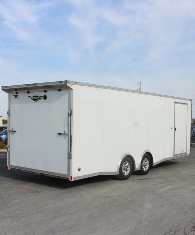 Used Enclosed Car Trailer For Sale 2021 24' Aluminum Silver Star w/Rear