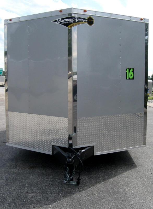 CALL FOR PRICE 8.5x16 Silver Frost Millennium Chrome Enclosed Trailer ...