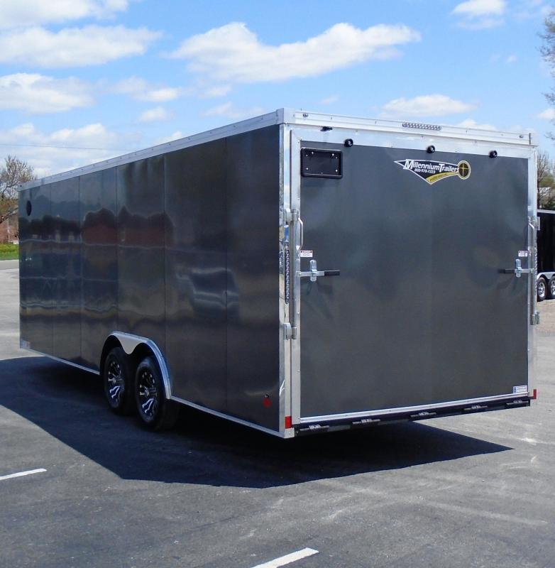 Enclosed Car Trailer Charcoal 24' Finished Interior Black Coin