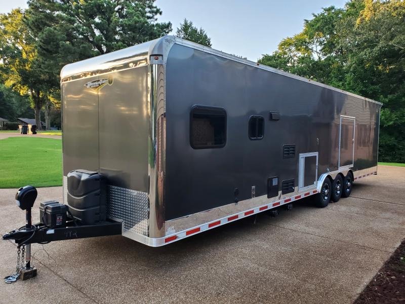 <b>TITLED/NEVER USED SUPER LOADED</b> 34' Millennium Silver w/12' Living Quarters <b>TITLED/NEVER USED SUPER LOADED</b> 34' Millennium Silver w/12' Living Quarters