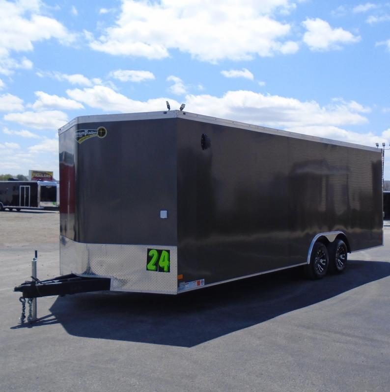 Enclosed Car Hauler 2023 24' w/Wide Ramp Door & Rear Wing