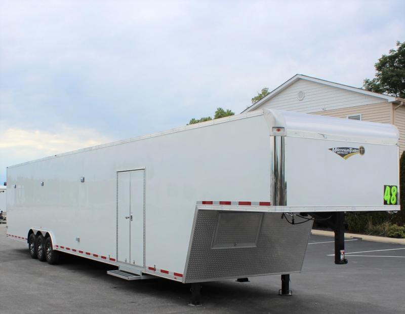 <b>READY 2/1</b>LOADED GOOSENECK 2021 48' Millennium Trailers Platinum Car Hauler <b>READY 2/1</b>LOADED GOOSENECK 2021 48' Millennium Trailers Platinum Car Hauler
