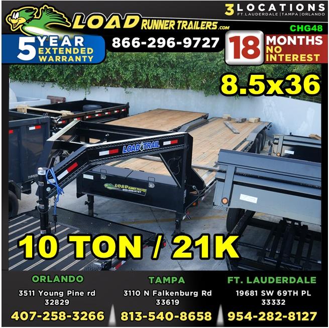 *CHG48* 8.5x36 10 TON Gooseneck Car Hauler Trailer |21K Trailers 8.5 x 36 | CHG102-36TT7-DOF *CHG48* 8.5x36 10 TON Gooseneck Car Hauler Trailer |21K Trailers 8.5 x 36 | CHG102-36TT7-DOF