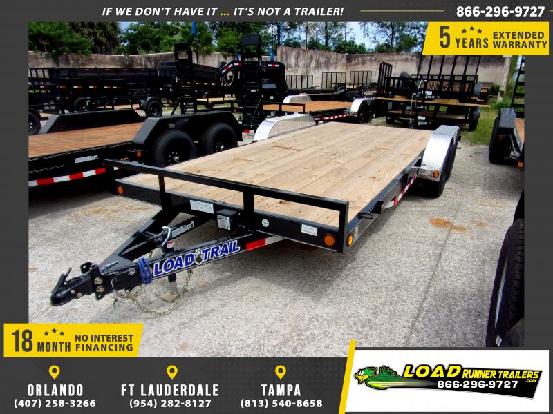 *119077* 7x18 Car Trailer LRT Tandem Axle Trailers 7 x 18 Load
