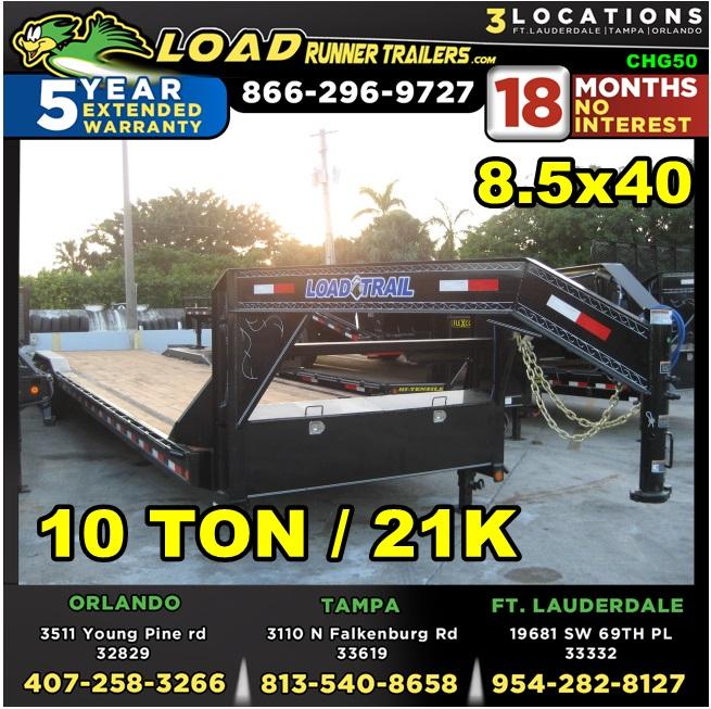*CHG50* 8.5x40 10 TON Gooseneck Car Hauler Trailer |21K Trailers 8.5 x 40 | CHG102-40TT7-DOF *CHG50* 8.5x40 10 TON Gooseneck Car Hauler Trailer |21K Trailers 8.5 x 40 | CHG102-40TT7-DOF
