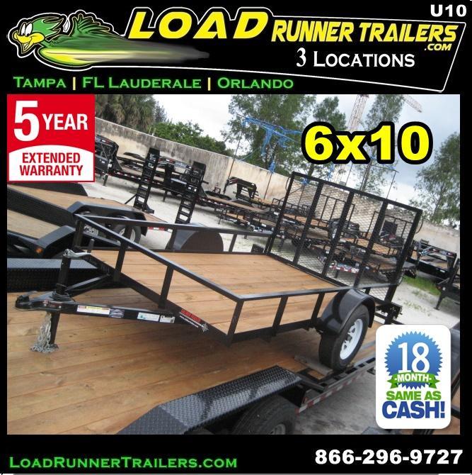 *U10* 6x10 Utility Trailer w/4' Mesh Gate | Trailers 6 x 10 | U72-10S3-AR *U10* 6x10 Utility Trailer w/4' Mesh Gate | Trailers 6 x 10 | U72-10S3-AR
