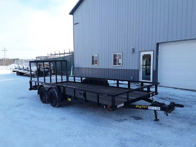 USED 2023 Big Tex 70PI 83" x 18' Tandem Axle Utility Trailer (7,000 GVWR)