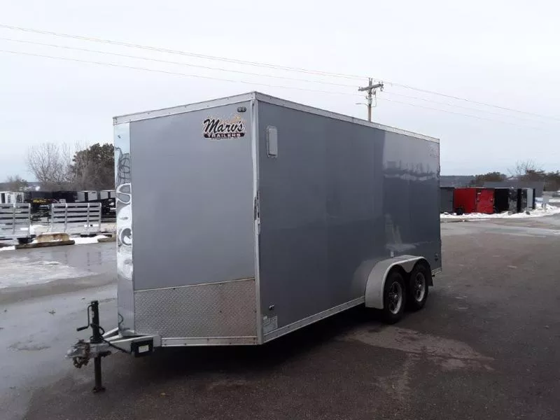 USED 2022 Forest River Aluminum 7 x 16 V-Nose Enclosed Cargo Trailer