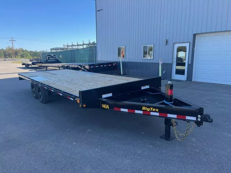 2026 Big Tex 14OA Heavy Duty Deckover Bumperpull Trailer with 8' Slide in Ramps (15,400 GVWR)