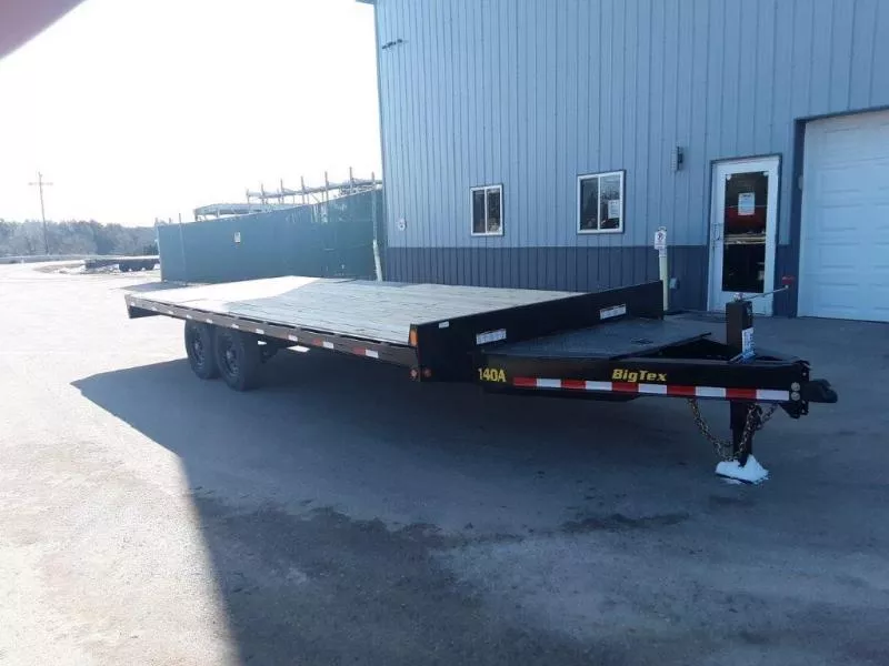 2026 Big Tex 14OA 102" x 22' Heavy Duty Deckover Bumperpull Trailer with 8' Slide in Ramps (15,400 GVWR)