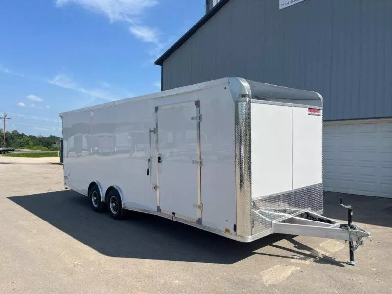 2025 Discovery Aluminum 8.5 x 24 Enclosed Combination Race Car and Toy Hauler Trailer with Escape Door
