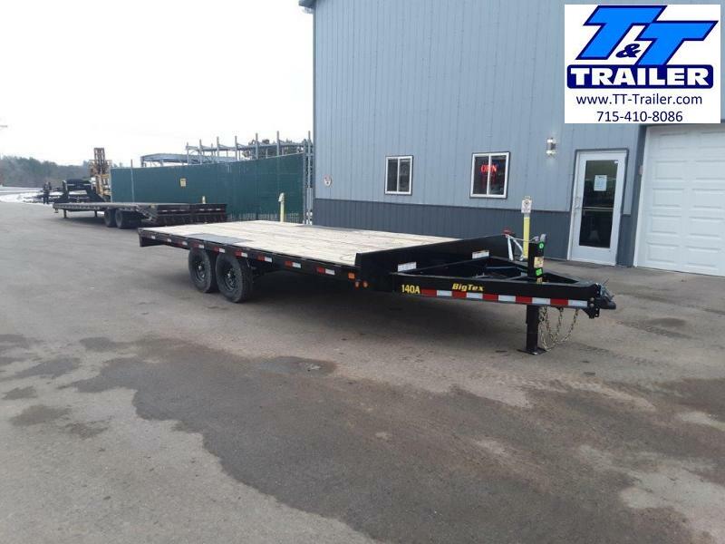 FOR RENT - 102 x 20 Deckover Equipment Trailer w/ Pull Out Ramps