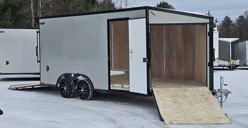 8' X 21' SNOWMOBILE TRAILER ALUMINUM LIGHTNING 2025 POLYCOR EXTERIOR