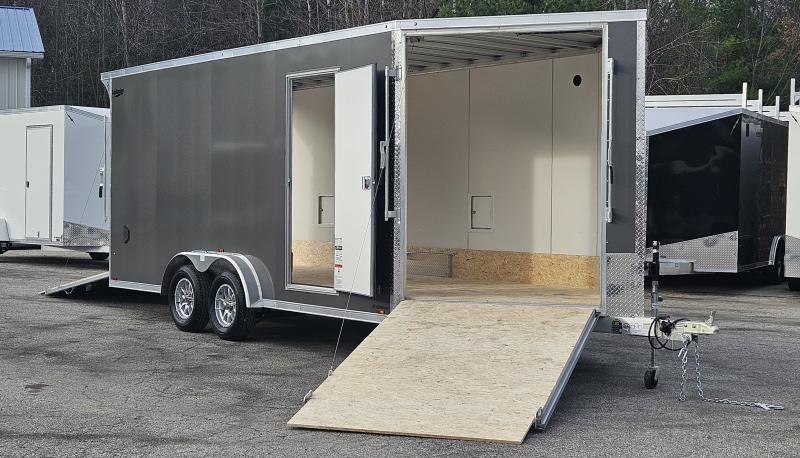 7.5 X 23' ENCLOSED SNOWMOBILE/SIDE BY SIDE 18' BOX + 5' VNOSE 2025 ALUMINUM