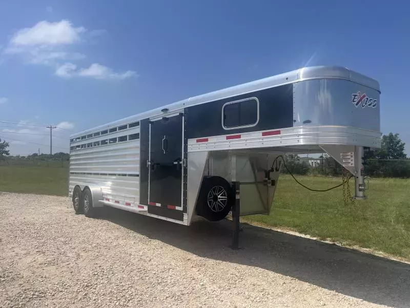 2026 Exiss STC 6824 Stock Combo Show Cattle Trailer
