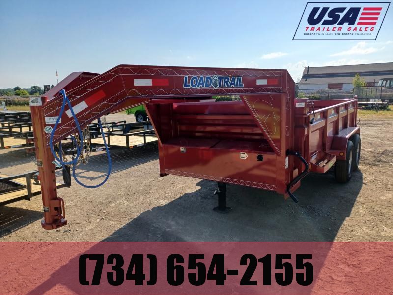83" X 14' LOAD TRAIL TANDEM AXLE GOOSENECK DUMP 83" X 14' LOAD TRAIL TANDEM AXLE GOOSENECK DUMP