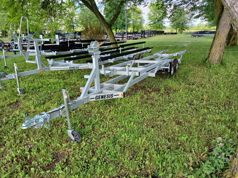 2022 Genesis 20' Tandeam Axle Crank up Pontoon Boat Trailer USA