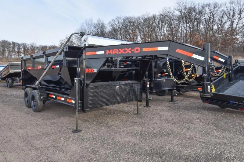 2025 MAXX-D ROX 83X14 TA6 ROLL OFF GOOSENECK W/1 4' BIN Dump Trailer