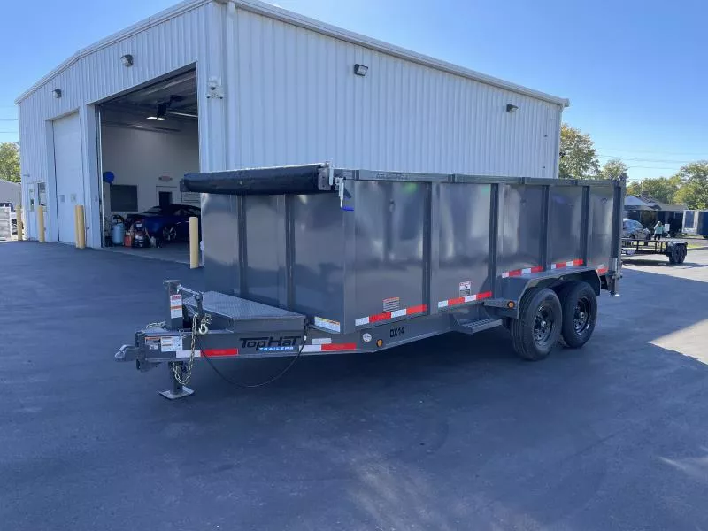 2026 Top Hat Trailers 7'x16' DX 14 / 4' SIDES/ 7 GAUGE METAL Dump Trailer